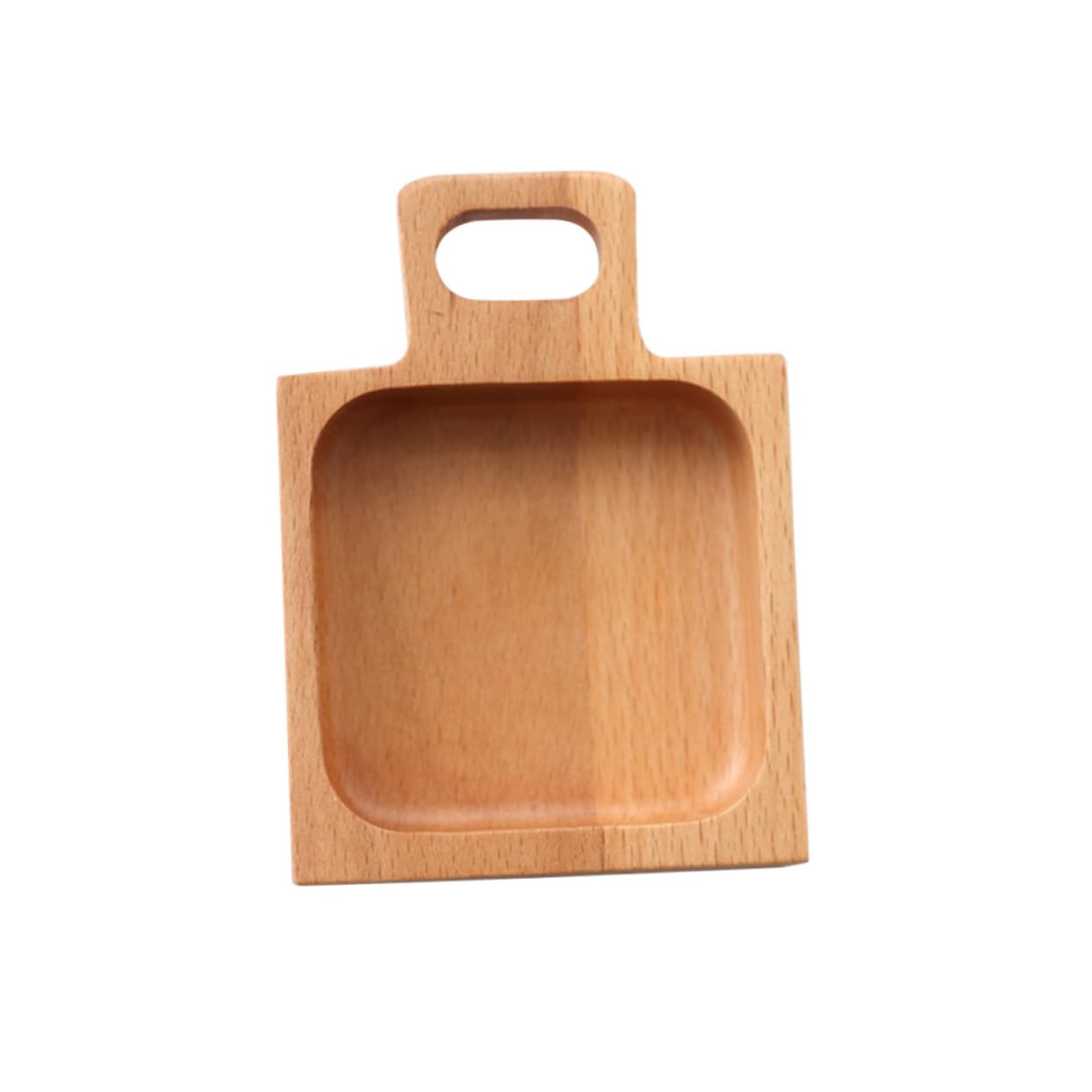 COLLBATH 2Pcs Beech Sauce Dishes with Handle Round Square Appetizer Serving Plates for Snacks Condiments and Dipping Sauces for Home Kitchen Parties