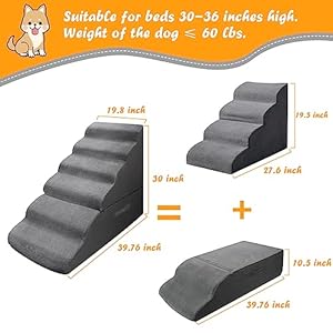 30-Foam-Dog-Stairs-Steps-for-High-Beds-Extra-Wide-Foam-Dog-Ramps-Pet-Stairs-Ladder-for-Couch-Older-Dogs-Cats-Puppies-Injured-Dogs-Up-to-30-36-Inches-High-Bed-Grey - Cucciolini Doodles   30-Foam-Dog-Stairs-Steps-for-High-Beds-Extra-Wide-Foam-Dog-Ramps-Pet-Stairs-Ladder-for-Couch-Older-Dogs-Cats-Puppies-Injured-Dogs-Up-to-30-36-Inches-High-Bed-Grey