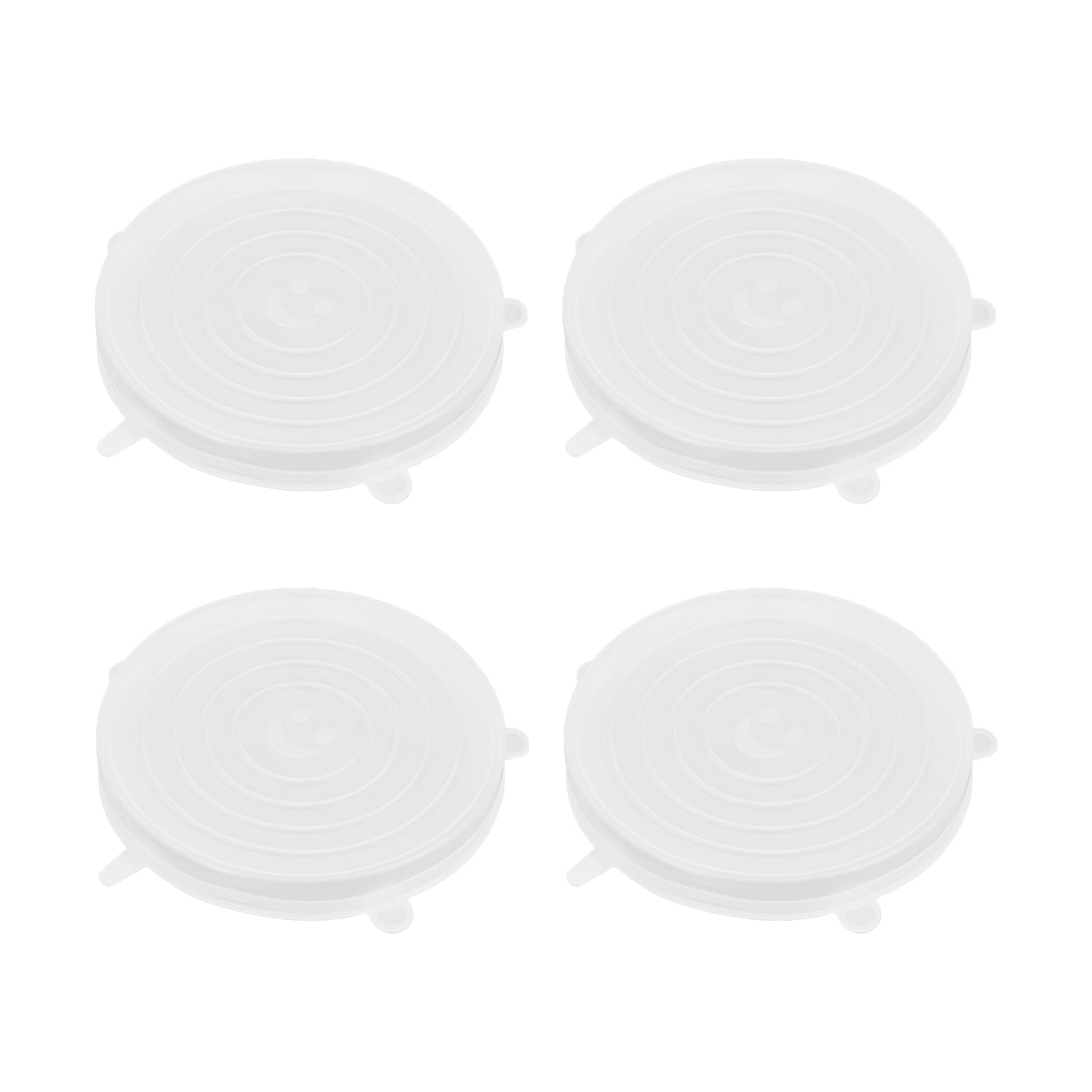 Wumuzai 20.5Cm/8.1In 4 Pack Reusable Silicone Stretch Lids, Silicone Bowl Covers For Food Storage, Universal Stretchable Lids For Containers Produce, Elastic Expandable Seal Cover, Microwave Freezer Safe