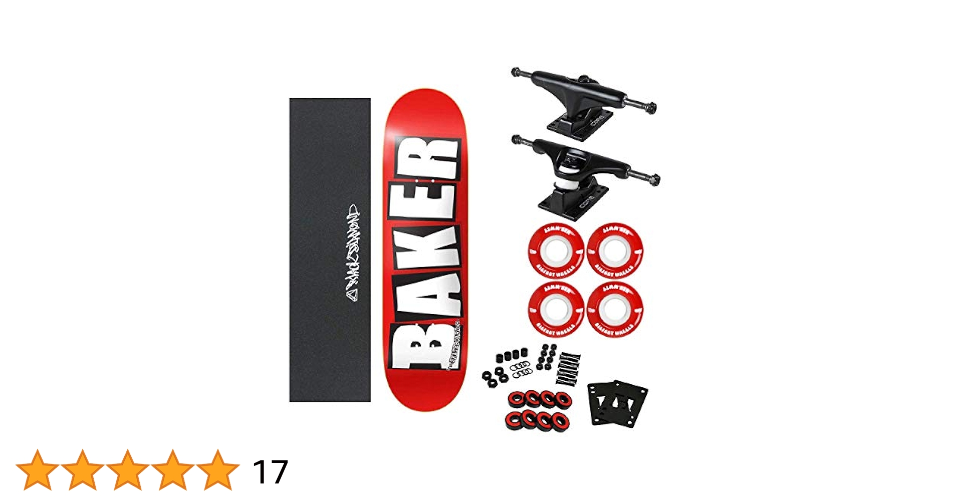 新品　BAKER COMPLETE BRAND LOGO RED/WHT 8.0 Amazon.com : Baker Skateboard Complete Logo Red/White 8.0