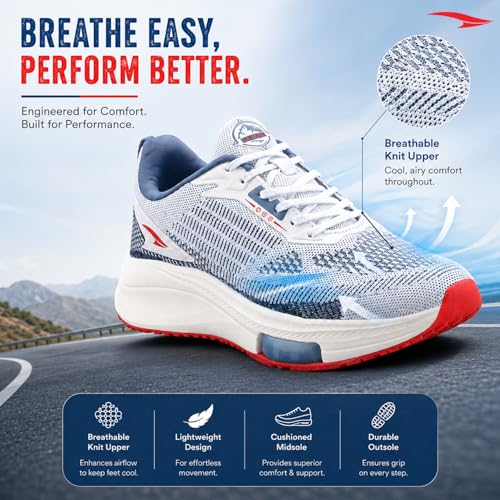 Image of ASIAN Titan-16 Men's Running Shoes | Lightweight Knit Mesh Upper | Breathable Airflow Design | EVA Grip Sole Comfortable Daily Use