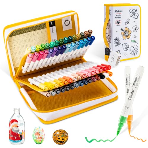 Ohuhu Acrylic Paint Markers Brush Tip 60 Colors Large Ink Capacity-Kalalau