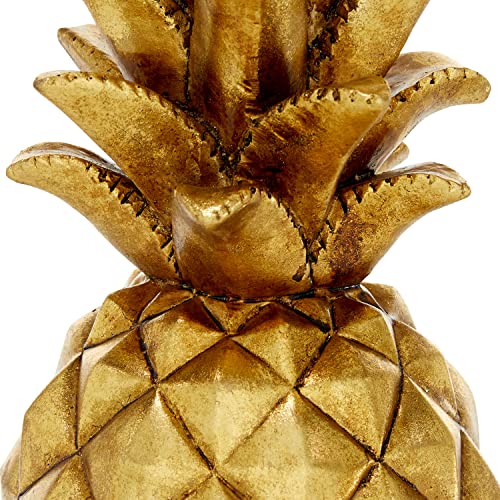 Escultura Decorativa Piña de Polystone con Acabado Dorado 14x6x6 in miniatura 5