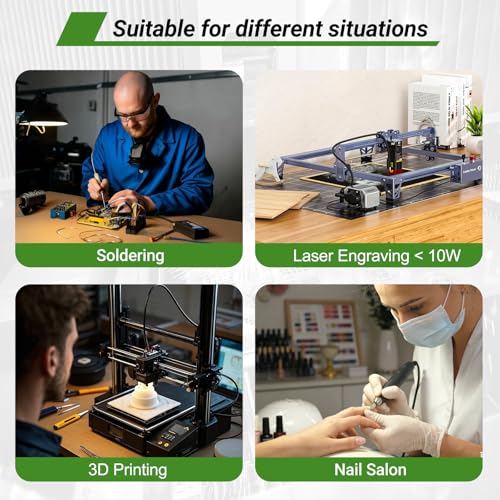 Image of YC100 Solder Fume Extractor, Powerful 105W & Suction 260m /h, Low-Noise Below 53dB, Fume Extractor Soldering with 13 Filters 3-Layers Filtration,Fume Extractor for Laser Engraving, Soldering,Welding