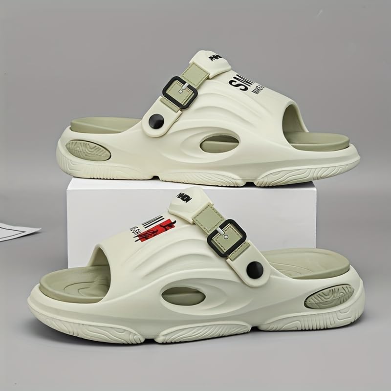 Mens Ultra-Comfy Trendy Street Style Chunky Slippers - Non-Slip, Casual, Durable, Soft EVA Sole, Ergonomic Slides for Mens Footwear - Perfect for Indoor and Outdoor Use3