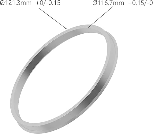 Miniatura 2 de WHEEL CONNECT Anillos centrados en el buje, 121.3 a 116.7 (117) Juego de 4, Abrazaderas de aleación de aluminio, 8 pernos Anillos de cubo de