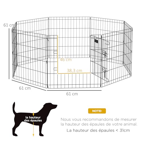Parc enclos modulable pour chiens lapins rongeurs 8 panneaux - 8