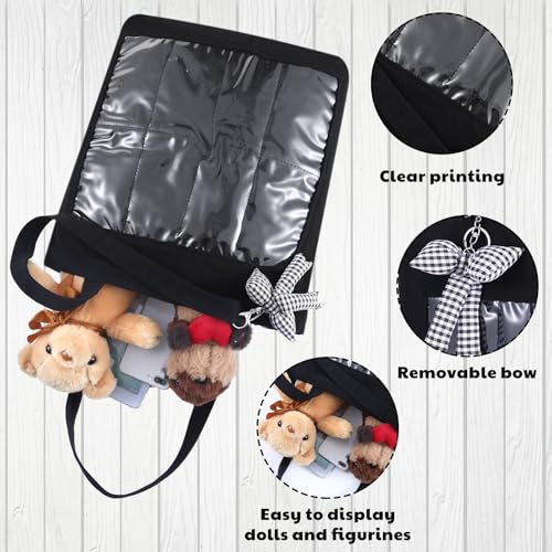 Image of Eccliy 8 Grid Figure Tote Bag Clear Figure Display Bag with Bowknot Portable Display Case for Small Doll