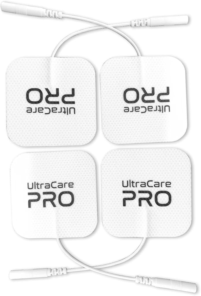 UltraCare PRO Self Adhesive Electrode Pads for EMS, TENS, IFT and Pulse Massagers, White