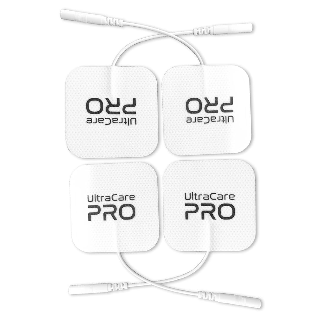 UltraCare PRO Self Adhesive Electrode Pads for EMS, TENS, IFT and Pulse Massagers, White