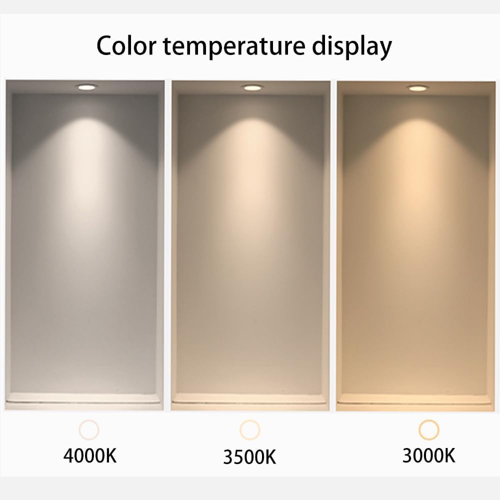 Black Round Bedroom Recessed Ceiling Spotlight Kitchen Hallway Flush Mount Downlight Accent Lamp Directional Ceiling Spotlights for Living Room Bedroom Gallery Office 36° Beam Angle