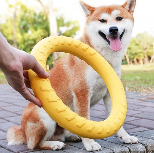Image of Petarchi RuffFoam Puller Rings for Dogs - Soft Yet Durable Patented Foam Material | Safe on Teeth & Gums, Lightweight Fetch & Tug Toy Water-Friendly Training Ring | Large Size (28-30cm Outer Diameter)