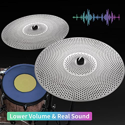 Low Volume Cymbal Pack Silver Mute Cymbal 14"/16"/18"/20" 5 Pieces Drum Cymbal Set #TOP4