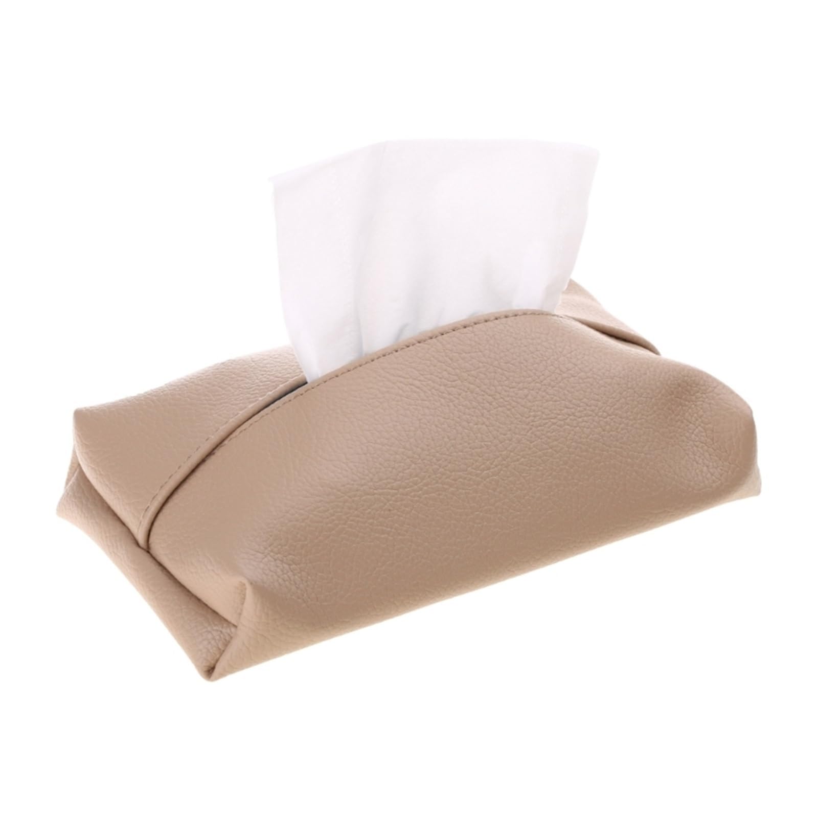 Leather Tissue Box Cover Paper Towel Holder Tissue Box for CASE Covers for Automobile Dinning Tabl(For Beige)