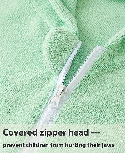 Image of MissShorthair Hooded Towel Robe for Kid, Zipper Beach Cover Up, Swim Changing Robe for Boy, Girls Bath Towelling Poncho