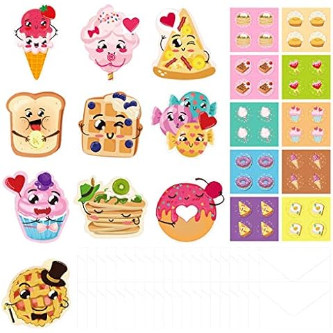 Unomor 40PCS Valentine's Day Scratch Cards Kids Scented Greeting Cards With 20Pcs Envelopes 40PCS Stickers Super Kids Day Children's Day Set Cover