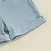 fhutpw Infant Baby Boys Summer Clothes Ribbed Knit Short Sleeve Patchwork T-Shirt Tops Pocket Shorts Set Toddler Outfits (C- Striped Blue, 18-24 Months)