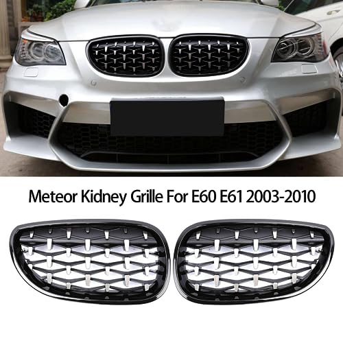 Grille de Calandre Diamant E60 E61 pour BMW Série 5 2003-2010 Météore Noir