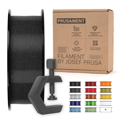 Image of Prusament PETG Prusa Galaxy Black Filament 1.75mm 1kg Spool (2.2 lbs), Diameter Tolerance + /- 0.02mm
