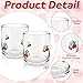SiliFine Icon Juice Glasses, 14oz Stemless Wine Drinking Juice Glass Cup for Valentine Party Supplies Gift(2 Pcs,Cherry)