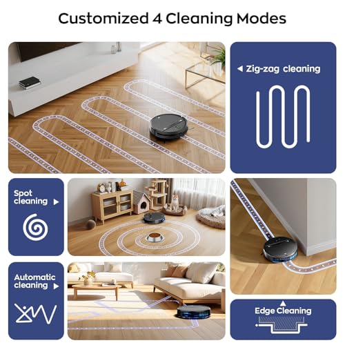 Image of MANVN Robot Vacuum and Mop Combo for Pet Hair, Robotic Vacuum for Hard Floors and Carpets, 2.87'' Ultra-Slim, with 3D Obstacle Avoidance, Wi-Fi /App /Voice Controlled, Self-Charging