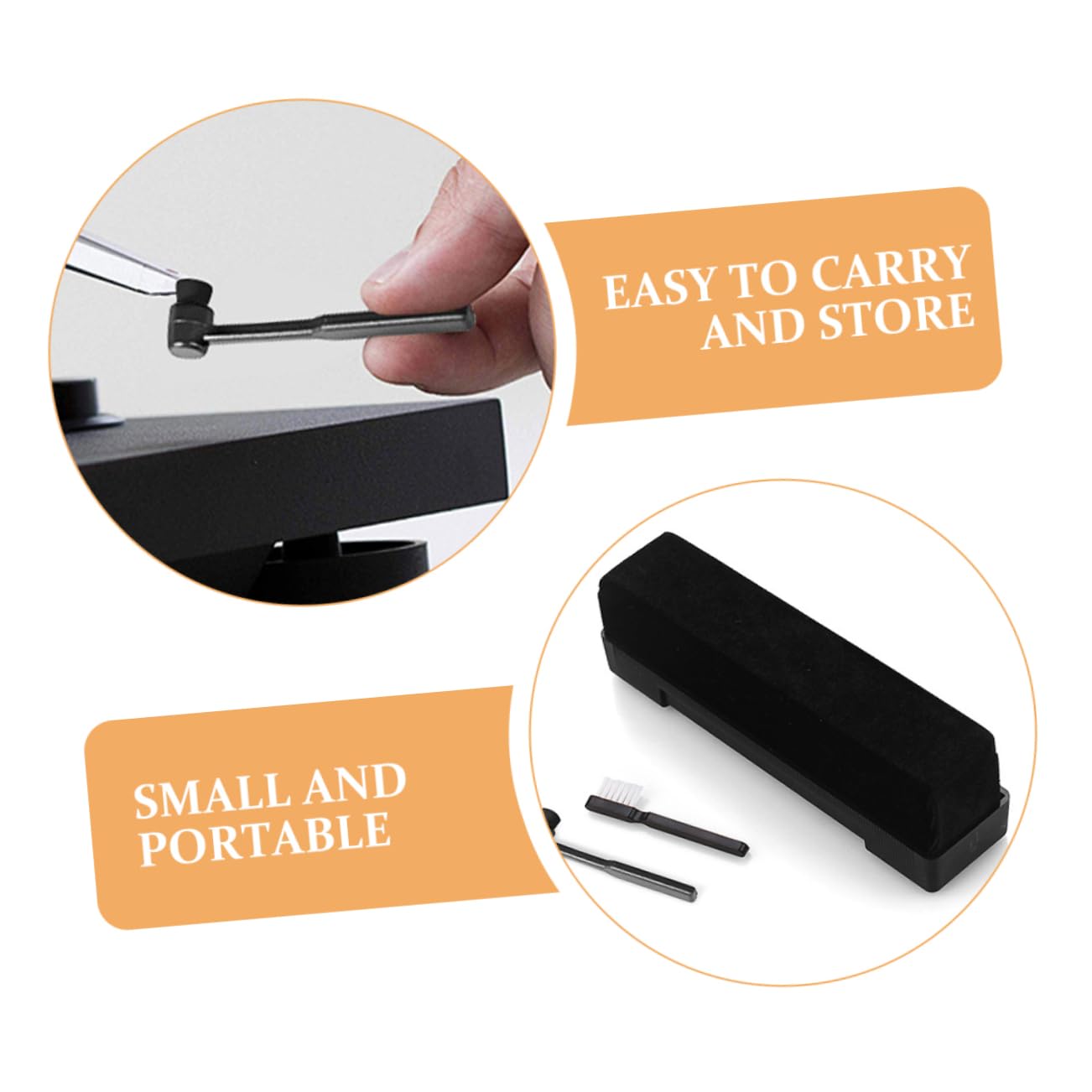 Kit de Limpieza para Vinilos y Tocadiscos Cepillo Antiestático y Paño de Terciopelo Portátil para Limpieza Completa en Casa o Viaje