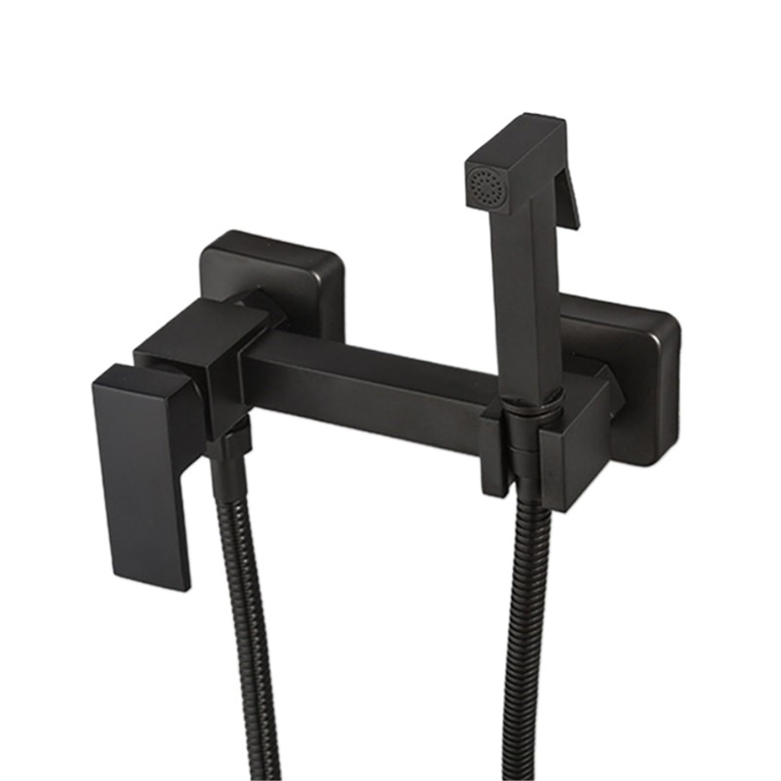 ZYCHSJXA Bidet Shower Faucets Gold Hygienic Spray Airbrush Tap Hot and Cold Water Mixer Black Toilet Taps(Black)