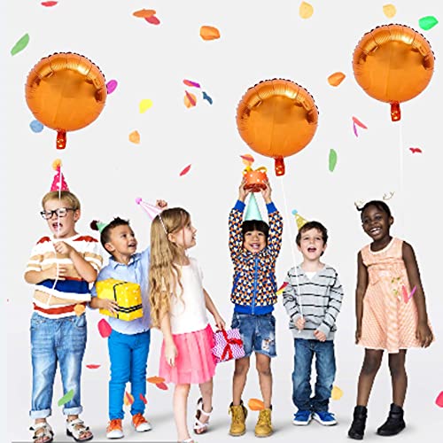 Image of 10 Pcs Round-Shaped Balloons 18 Inch Orange Foil Balloon Mylar Balloon Happy Birthday Balloons