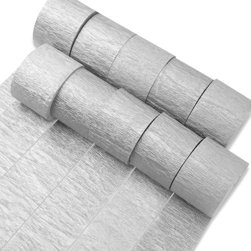 Papier crépon PartyWoo argenté pour décoration anniversaire et arche de ballon originale
