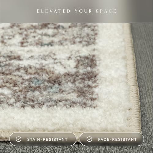 Tapete decorativo runner 2' x 6' Taupe/Grey miniatura 4