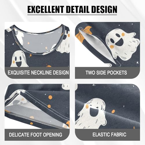 Pajama Sets Short Sleeve Cute Ghostly Pattern Soft Cotton Summer Sleepwear 2 Piece PJS Size 5-14T3