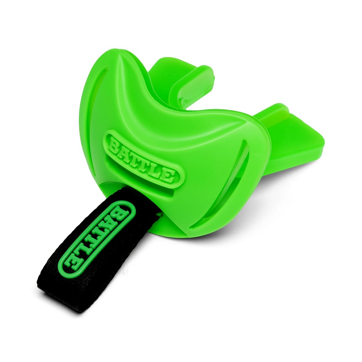 Battle Sports Speedtab F7 Football Mouthguard, No Boiling Required, Braces Compatible, Pull Tab Design (Neon Green)