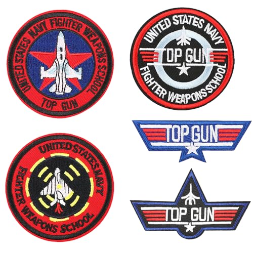 Meetlight Top Gun - Parches tácticos de moral, bucle de bordado completo y parches de gancho para gorras, bolsos, mochilas, chalecos, uniformes militares, equipos tácticos