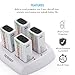 Tenergy TN136 Smart 9V 4-Bay Battery Charger for Rechargeable NiMH 9 Volt Batteries
