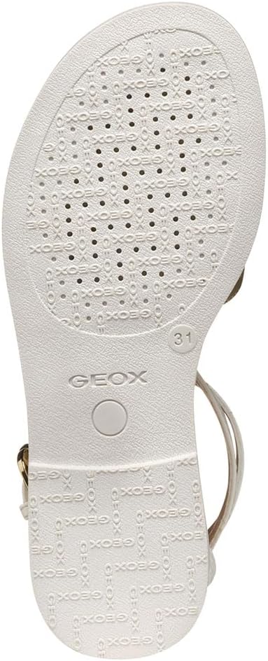 Geox Women's J Karly GirlSandal 32 EU White Platinum