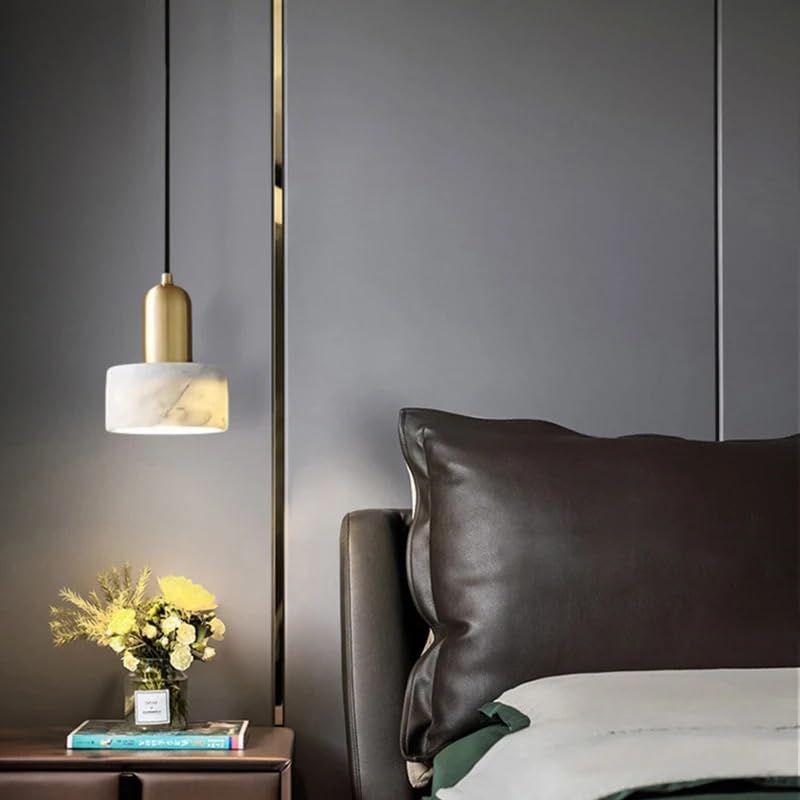 Lampe suspendue en marbre et cuivre au design italien haut de gamme pour chambre