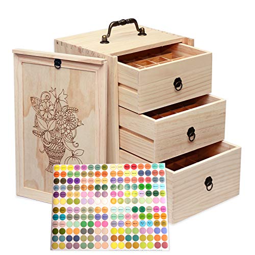 Essential Oil Storage for 60 Bottles - Holds 5 10 15 20 30 ml Travel Box For Young Living & Doterra bottles - Essential Oil Box