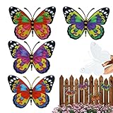 Decoración De Pared - Esculturas De Metal Resistentes A La Decoloración, Conjunto De Arte Al Aire Libre Impermeable Y Resistente Al Sol, Decorativos De Cerca De Jardín, Artesanía De