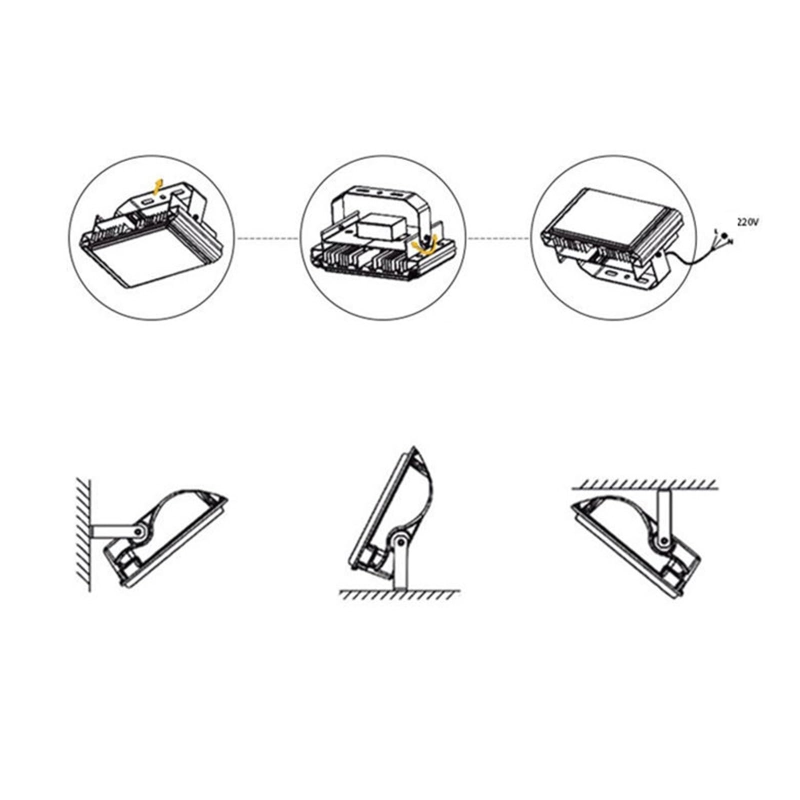 Lampy bezpieczeństwa 2 Szt. IP65 Wodoodporne Światło Halogenowe LED 50W Reflektor Zewnętrzny Reflektory Ścienne, Oświetla Większy Obszar do ogrodu(White light)