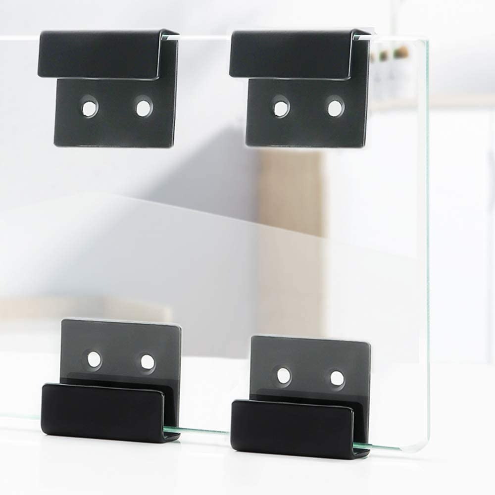 8 Pezzi Staffa a U, Ganci Muro, Espositore per Piastrelle di Ceramica, Gancio in Metallo, con Viti e Tubo di Espansione, Adatto per Espositore per Pittura a Olio, Foto (XL, Nero)
