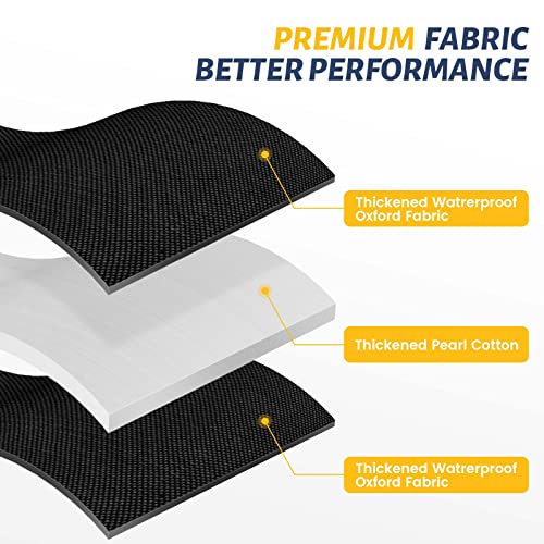Image of funomo RV Door Window Shade, New Model Foldable RV Blackout Window Cover, UV Rays Protection Camper Trailer Door Window Cover, Hook and Loop Fastener Waterproof Thickened Oxford Fabric (Black-B)