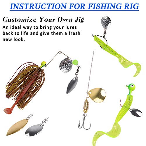 Fishing Spoons Blades Spinner Bait Spoon Rigs Fishing Lures Diy Kit Fishing Spinner Spoons For Lure Making Fishing Lures Tackle Accessories 181Pcs #TOP2