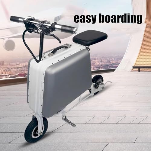 Innovative Smart Rideable Suitcase: Foldable Electric Luggage with Footrest & Seat – 20L Capacity, Silver, Up to 50 km Range2