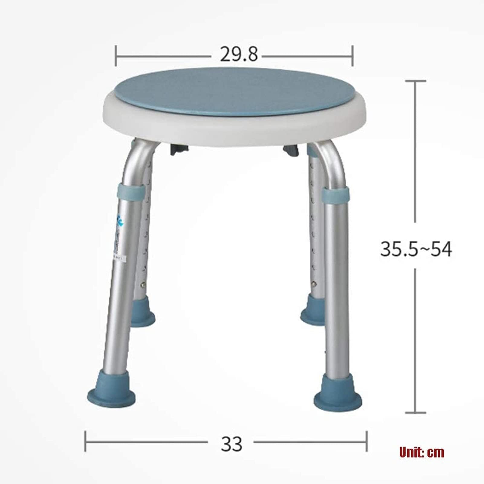 Taburete de ducha giratorio, altura ajustable, acolchado, antideslizante, para personas mayores y discapacitados, asiento de ducha seguro y cómodo para uso doméstico y hospitalario