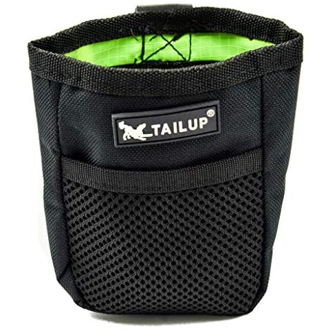 PROtastic dog treat bag - handsfree treat bag, fully lined with hook and loop fastening for easy access. Clip to attach to waist belt with front pocket for whistle or poo bags Cover