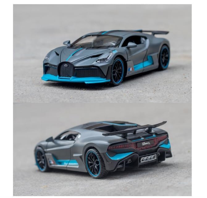 Image of DREAMY DEN Bugatti 1:32 Die-Cast Pull Back Toy Car with Light & Sound, Alloy Metal Body, Openable Doors for Kids & Collectors (Colour as per Stock)