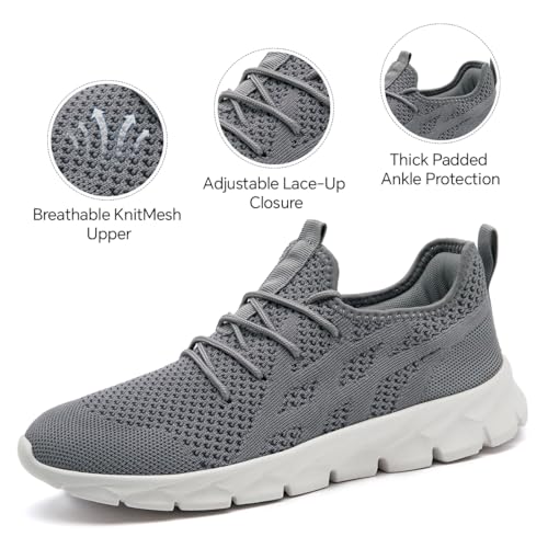 Image of Mens Slip On Walking Shoes Non Slip Running Shoes Lightweight Breathable Tennis Sneakers Fashion Casual Gym Trainers