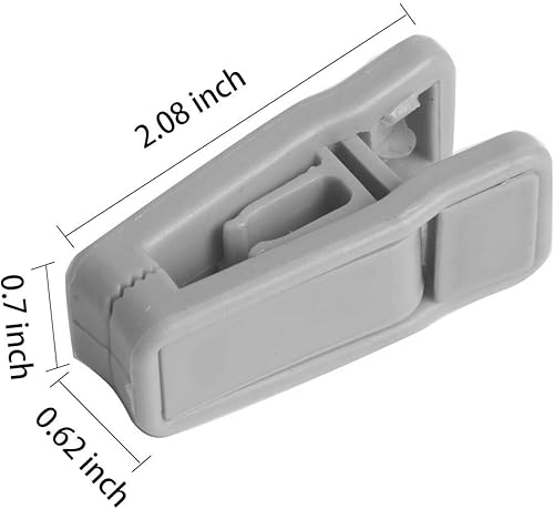 Miniatura 3 de Paquete de 20 clips de plástico para perchas, clips de dedo delgados de plástico para colgar de terciopelo (gris)