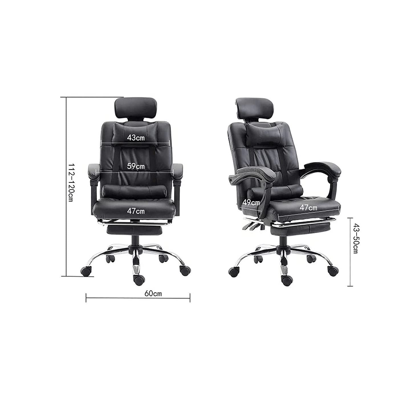 Krzesło do gier komputerowych Ergonomiczne rozkładane krzesło do gier wideo, krzesło biurowe Executive Krzesło szefa Krzesła biurowe z podnóżkiem, skóra (kolor: brązowy) Warm as ever