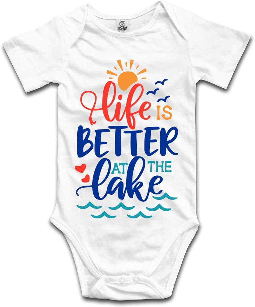 DOQOSESHYLife is Better at The Lake Baby Climbing Bodysuit Sleeveless/Long Sleeve/Short sleeve Rompers
